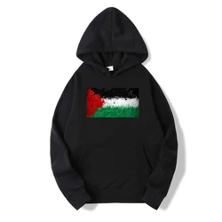 Fashion Autumn 2021 Men Hoodie State Of Palestine Flag Sweatshirts Comfortable Soft Hooded Simple Fleece Casual Male Sweatshirt