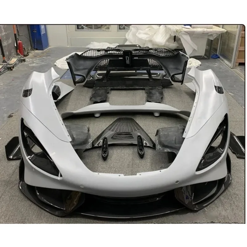 ชุดแต่งตัวถังคาร์บอนไฟเบอร์แท้คุณภาพสูงสำหรับ McLaren 720S รุ่นดัดแปลง 765LT ประกอบด้วยกันชน สเกิร์ตข้าง และบังโคลน