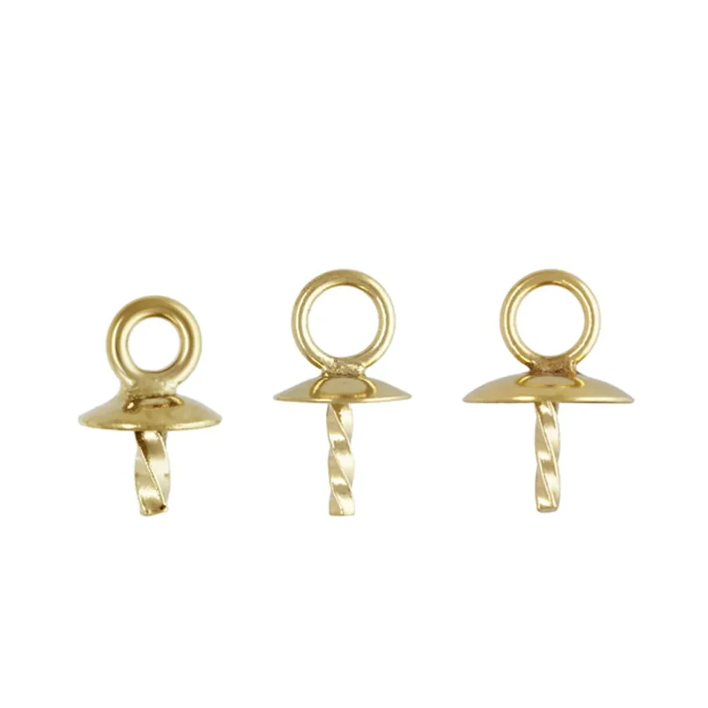 

5pcs 14K Gold Filled Plain Cup and Twist Peg Drops for Pearl Jewelry Making 3mm 4mm 5mm