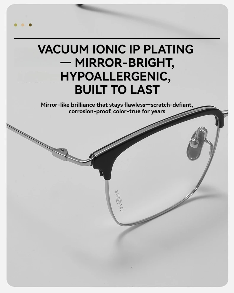 الرجعية Browline خفيفة للغاية التيتانيوم النقي نصف حافة إطارات للجنسين وصفة طبية جاهزة نظارات خلات إطار نظارات قصر النظر نظارات