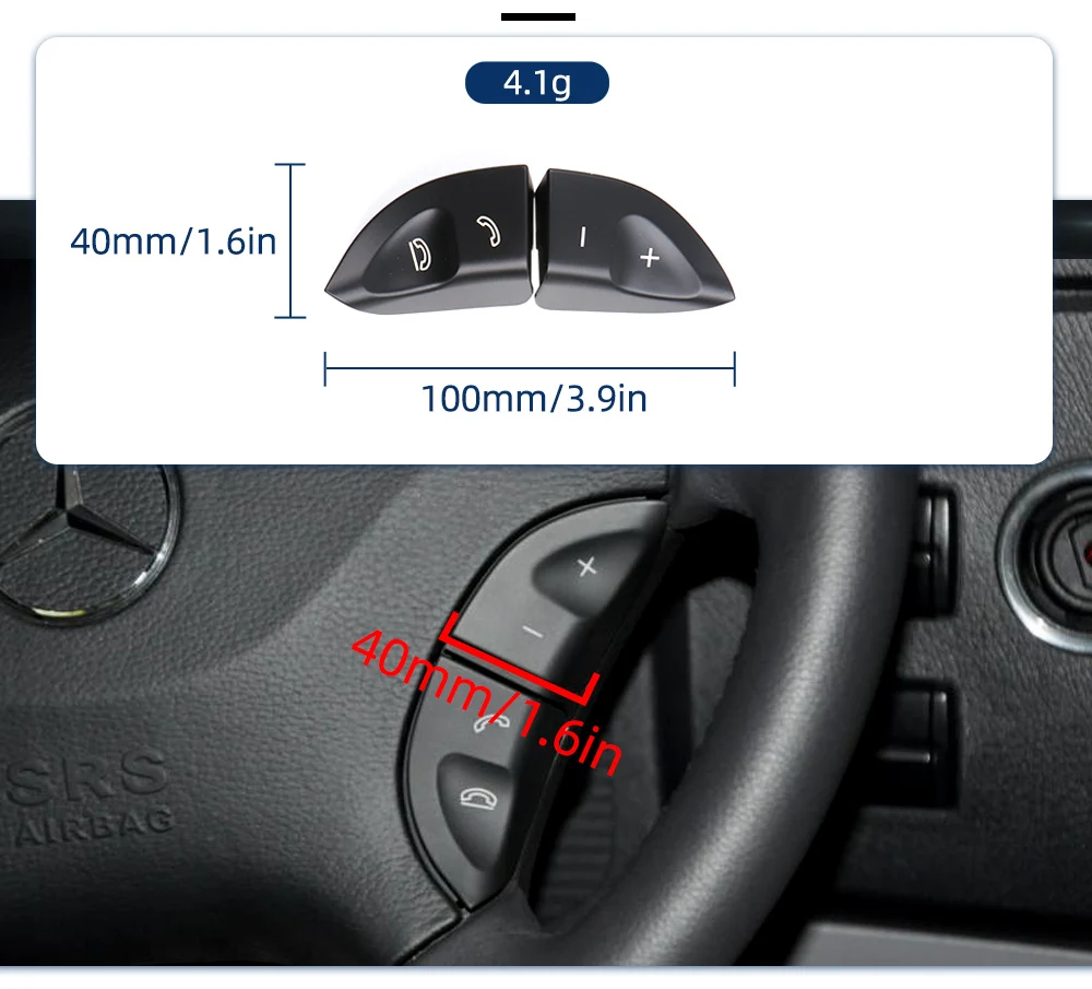 1 Paar Schalterabdeckung für Lenkradsteuerungsknöpfe 2208210679 Lenkradtasten links rechts für Benz S CL-Klasse W220 W215 – Detail 5
