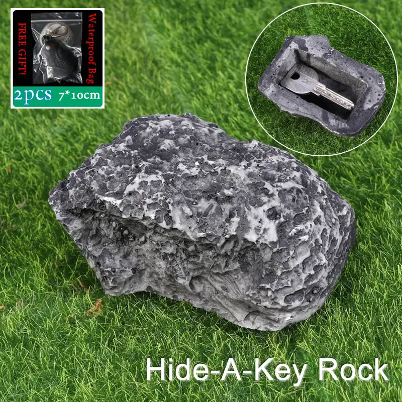 Portable Hidden Storage Compartment Sight Secret Rock Stone Shape Key Safe Box For Home Outdoor Garden RV Spare Key Keyfob Safes