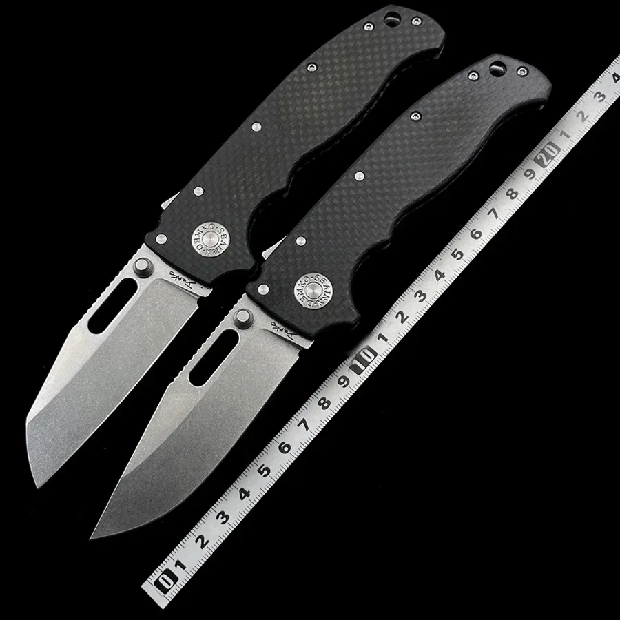 DEMKO AD20 Shark SheepFoot Deep Carry Clip Gift Ceramic Bearing carbon fiber Handle Mark 3V Folding Camp Hunting EDC KNIFE