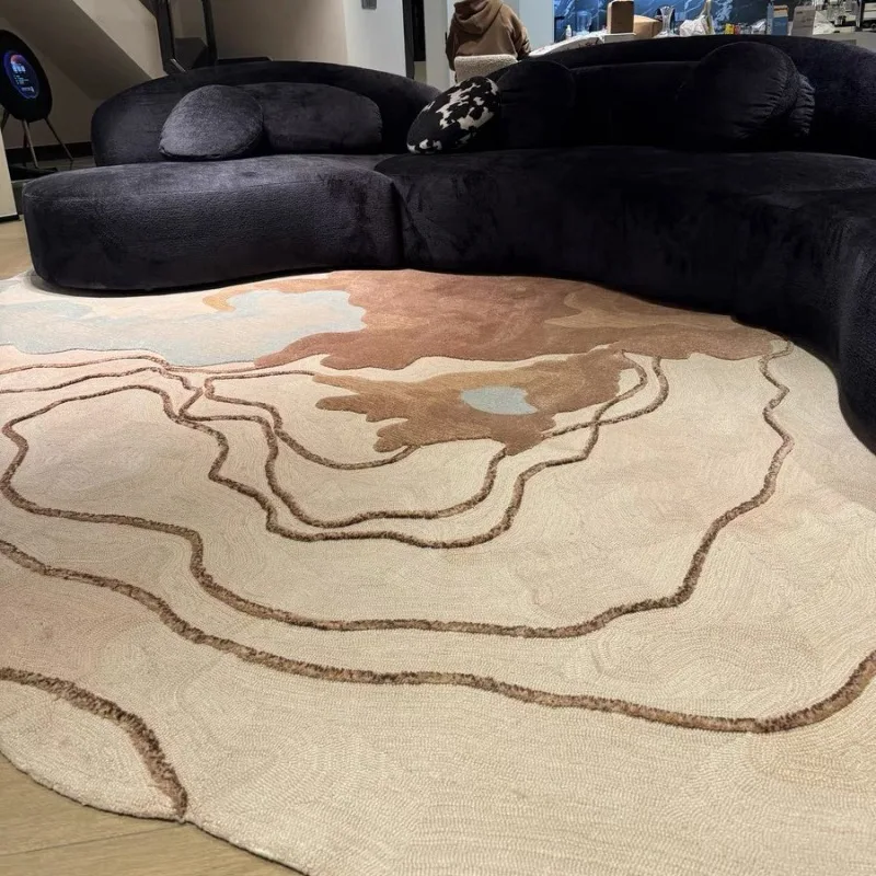 High-end heavy industry handmade wool irregular living room carpet home sofa bedroom bedside blanket, vintage