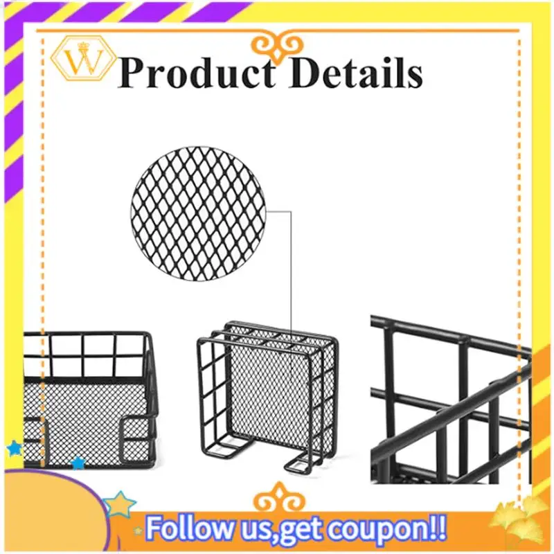 

Latest-Sticky Note Holder, Metal Sticky Note Holder 3.6X 3.6X1.8 Square Black Sticky Note Dispenser Holder For Desk Office Dorm