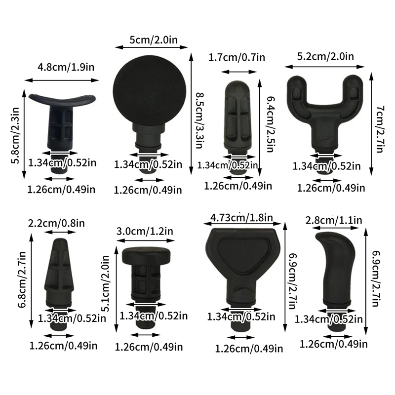 رؤوس بديلة لمحفز تدليك العضلات ، استرخاء الجسم ، تشكيل وممارسة الرياضة ، رؤوس تدليك اللفافة ، 8 *