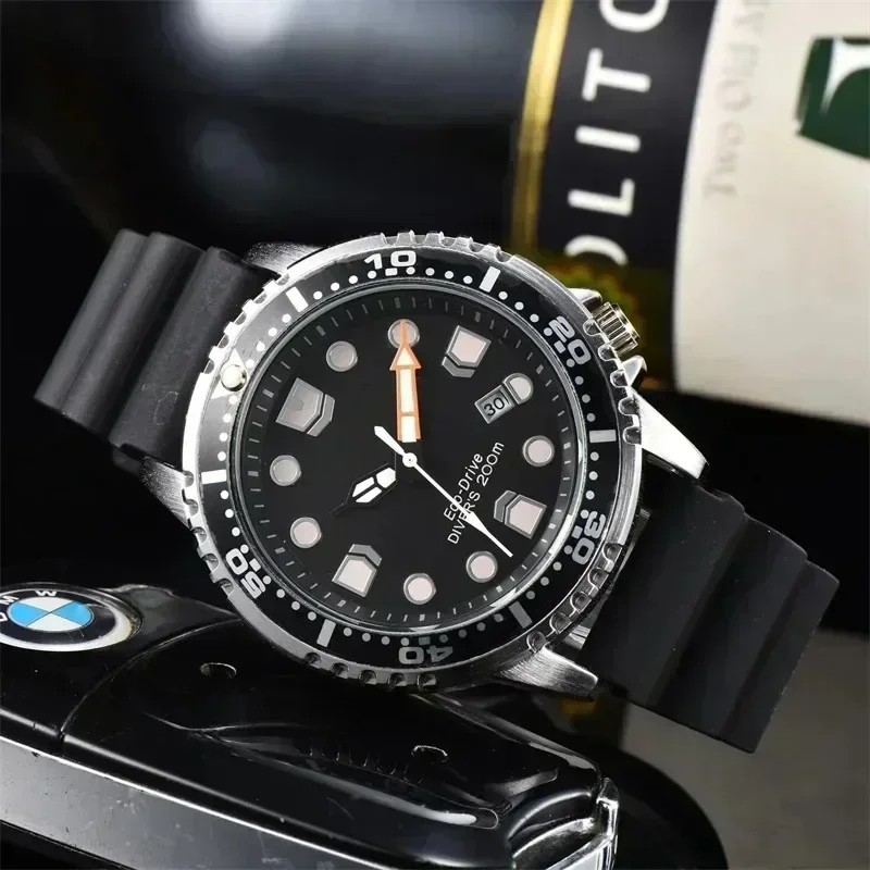 Fashion Luxury  Promaster Diver Series Eco-Drive  Night Light Men's Quartz Three-Pin Calendar Tape Watch with Gift Box