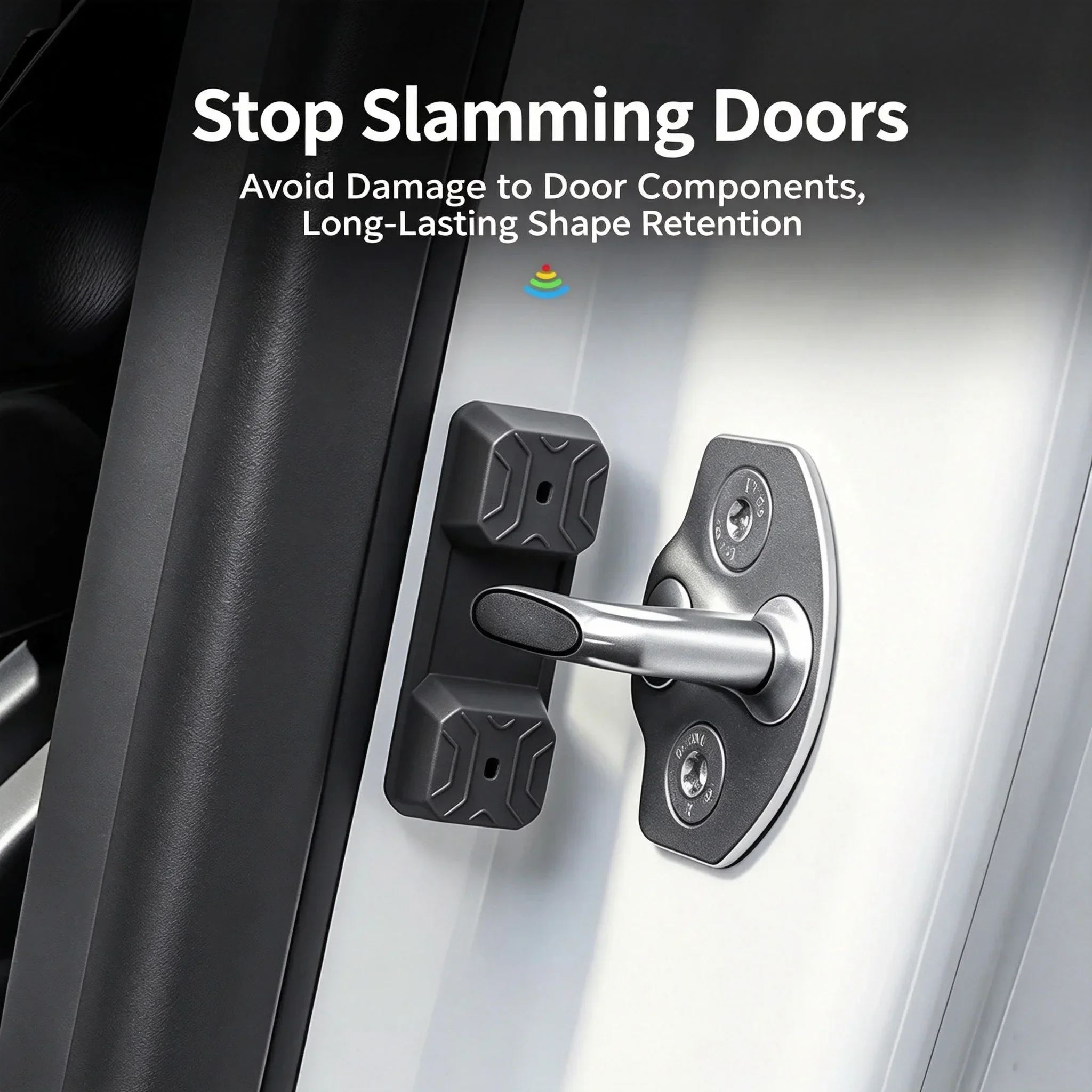 Magnetic Door Lock Shock Pad for Tesla Liquid Silicone Door Latch Buffer Damper Anti‑Wear Protective Cover Magnetic Installation