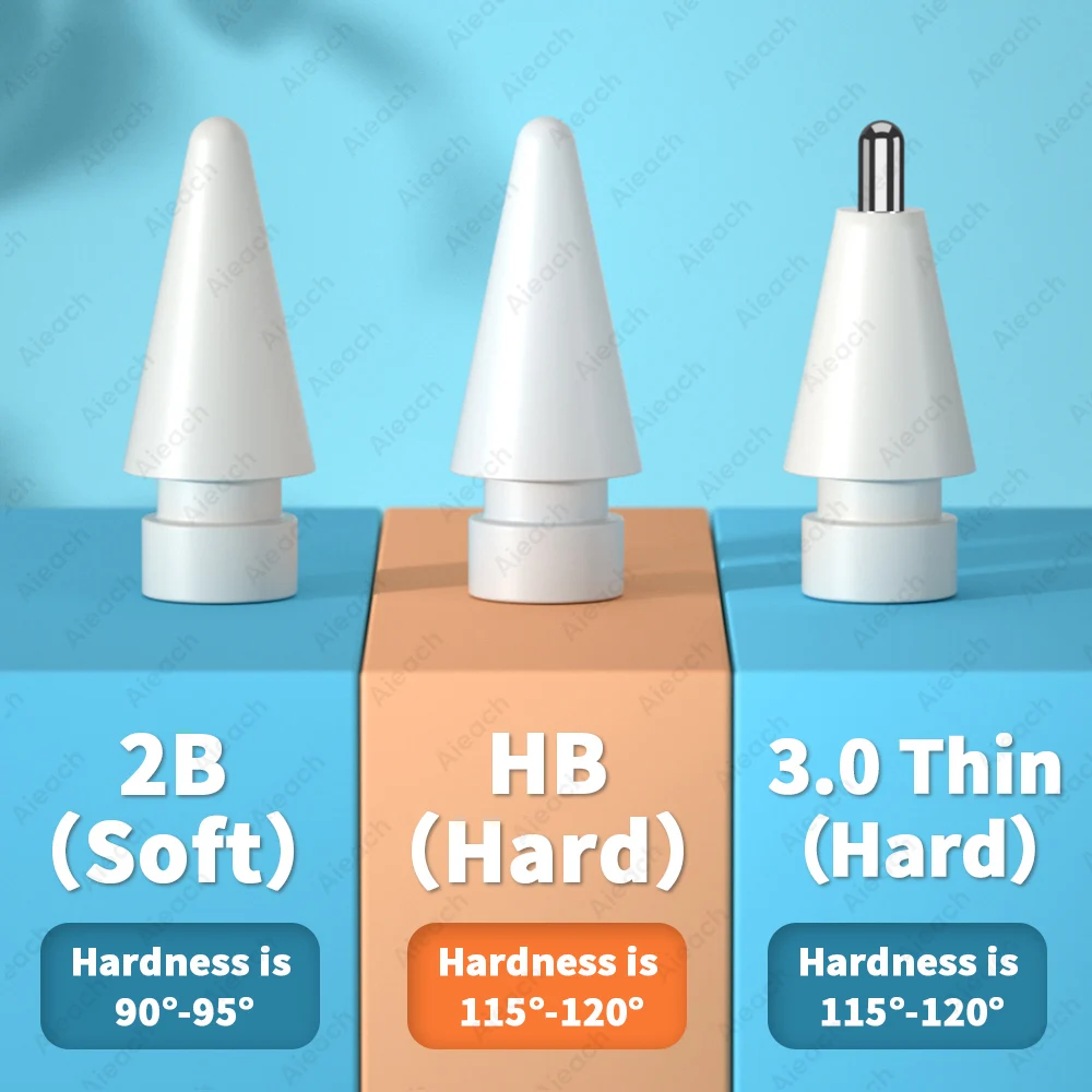 Embouts de crayon pour Apple Pencil 1ère 2e génération Double couche 2B & HB & pointe fine pour pointe Apple Pencil, assez pour 4 ans d'utilisation