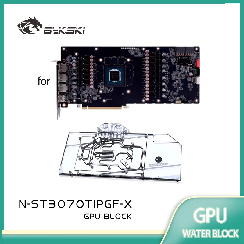 Водоблок Bykski для видеокарт Zotac RTX3070TI /3060TI/3070 8GD6 PGF OC / 0.3мм Jet Micro-waterway N-ST3070TIPGF-X