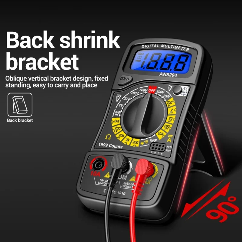 Multifunctional Multimeter 1999 Counts High-Precision AC/DC Voltage DC Current Tester Diode Triode Resistance Measurement On/Off
