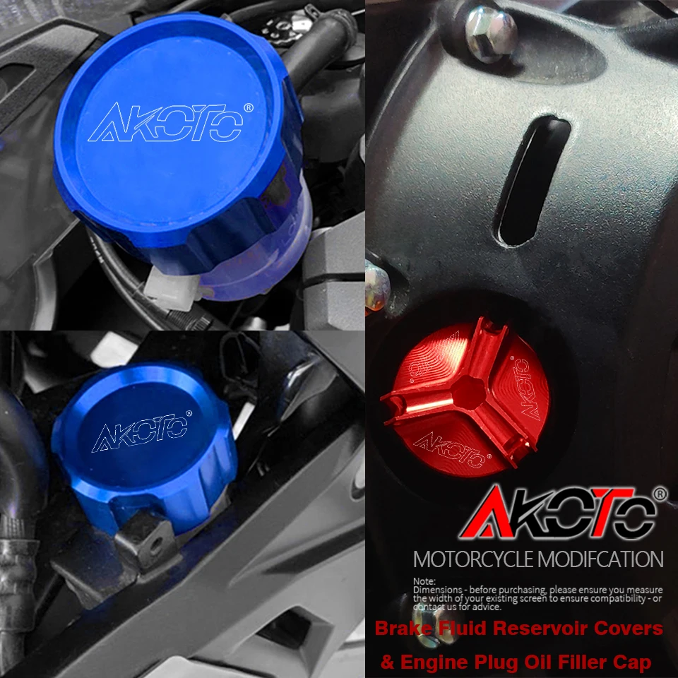 For Kawasaki Ninja ZX6R 636 ZX636 ZX-6R 1998-2023 2022 2021 Acessories Brake Fluid Reservoir Covers&Engine Plug Oil Filler Cap