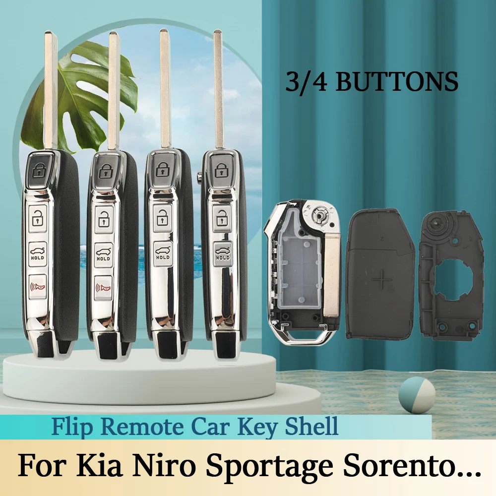 

jingyuqin 3/4BTN Remote Car Key Shell For Kia Niro Sportage Sorento Cerato K3 K5 K8 Picanto Seltos Soul Ceed Forte 2019-2023