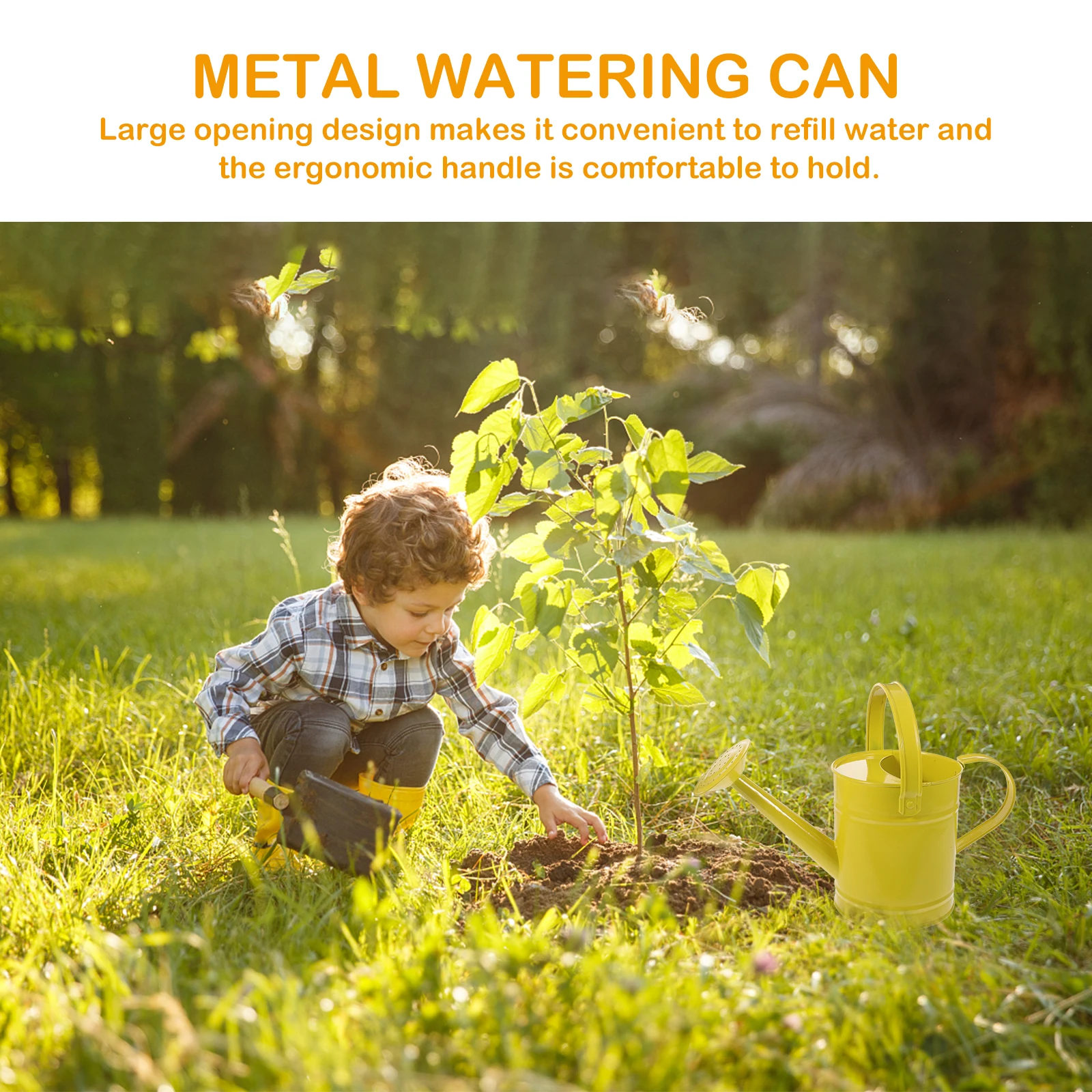 

Gardening Watering Can Premium Metal Durable Large Opening Ergonomic Handle Precise Sprinkling Indoor Outdoor Plant Watering