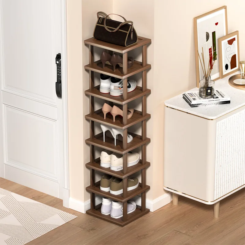 Hot Sales Hot Selling 7 Layer Phyllostachys Pubescens Fiberboard Shoe Organizer Display Shelf Space