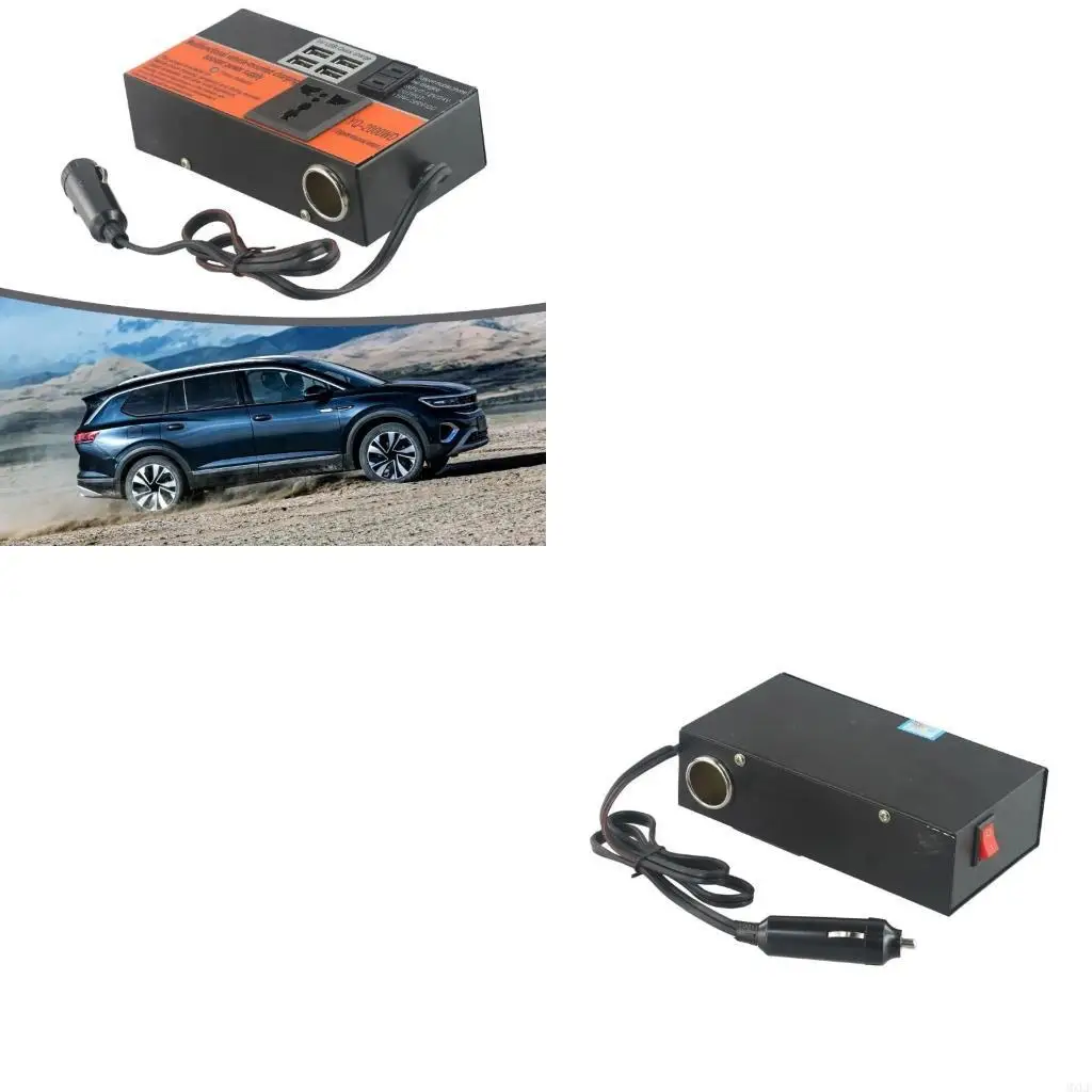 High Efficiency Vehicle Car Inverter Safe and Stable 12V To 110V / 24V To 220V, 1500W Power Adapter With 4 Charging Port