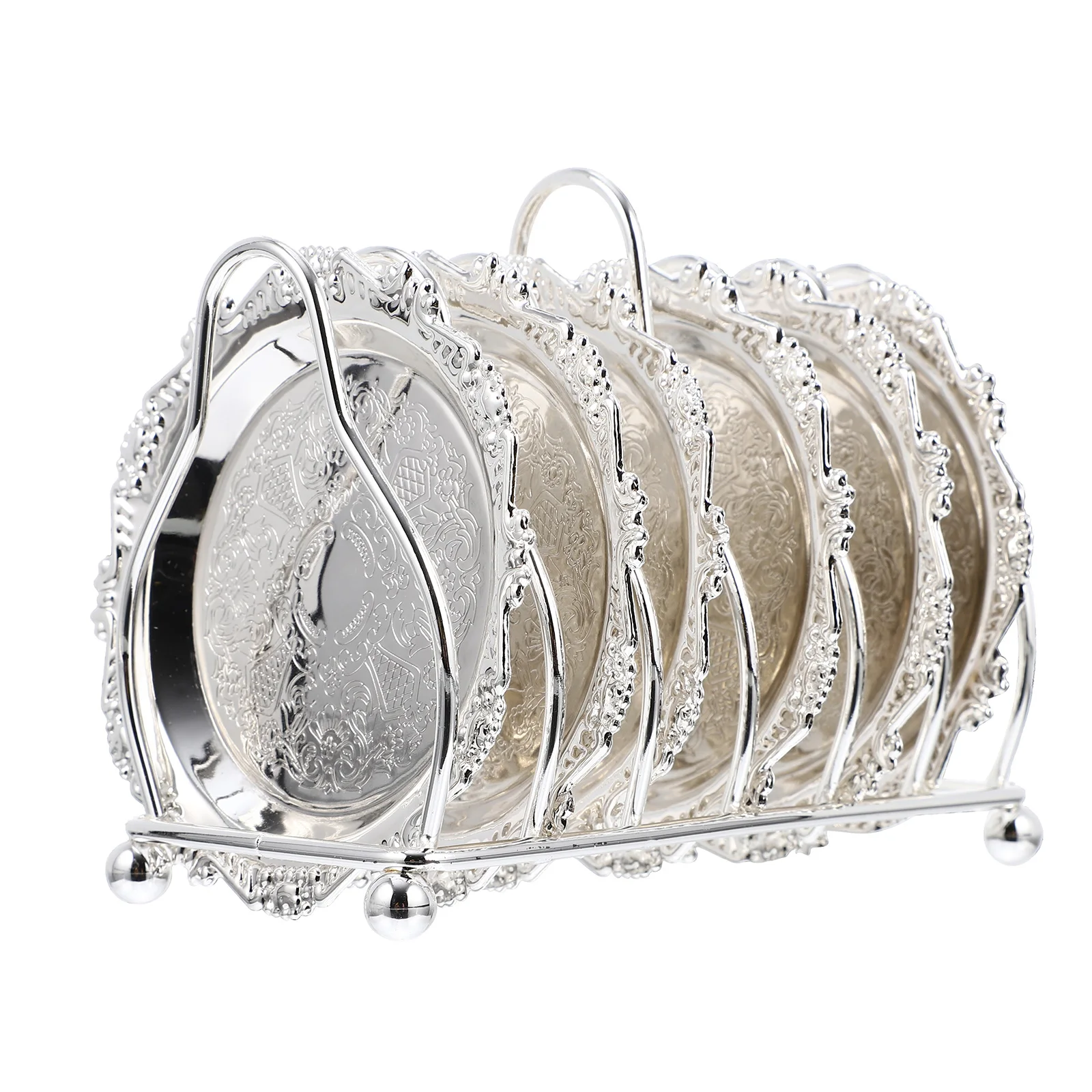 

Stylish Metal Snack Tray Set Large Capacity Household Fruit Bowl Decorative Silver Food Serving Dish for Kitchen Leaf Shape