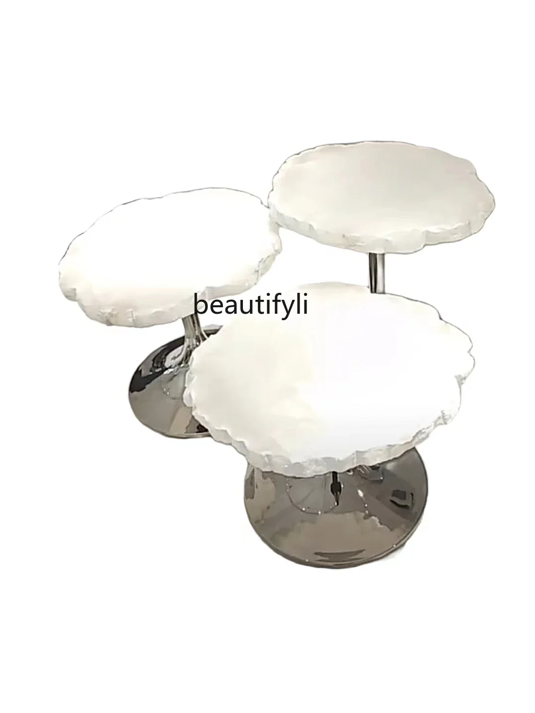 

Irregular special-shaped side table designer living room, petal luxury stone light luxury high-end coffee table combination