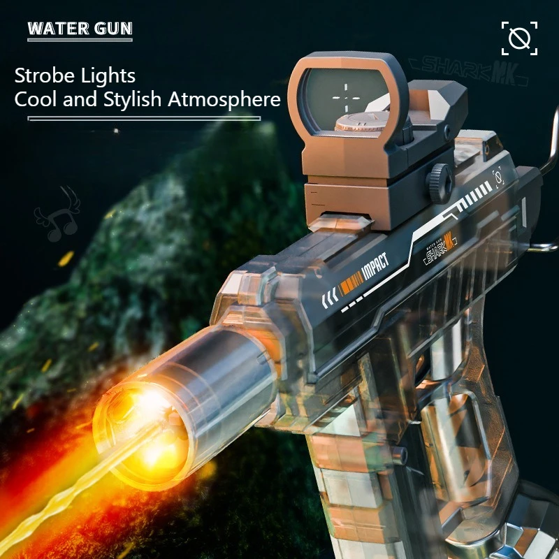 UZI Fiamma Simulata Pistola Ad Acqua Elettrica Ad Alta Pressione Automatica Acqua Blaster per I Bambini Estate All'aperto Piscina Battaglia D'acqua Giocattolo Regali