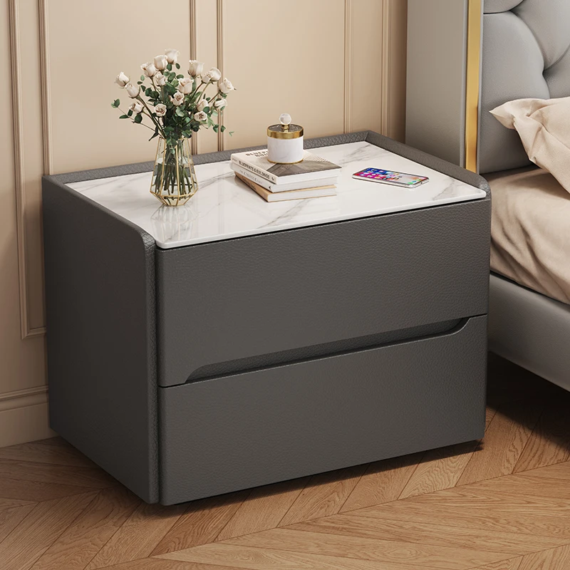 //Italian-style Light Luxury Bedside Table, Modern Intelligent And Minimalist, Suitable For Bedroom And Hotel