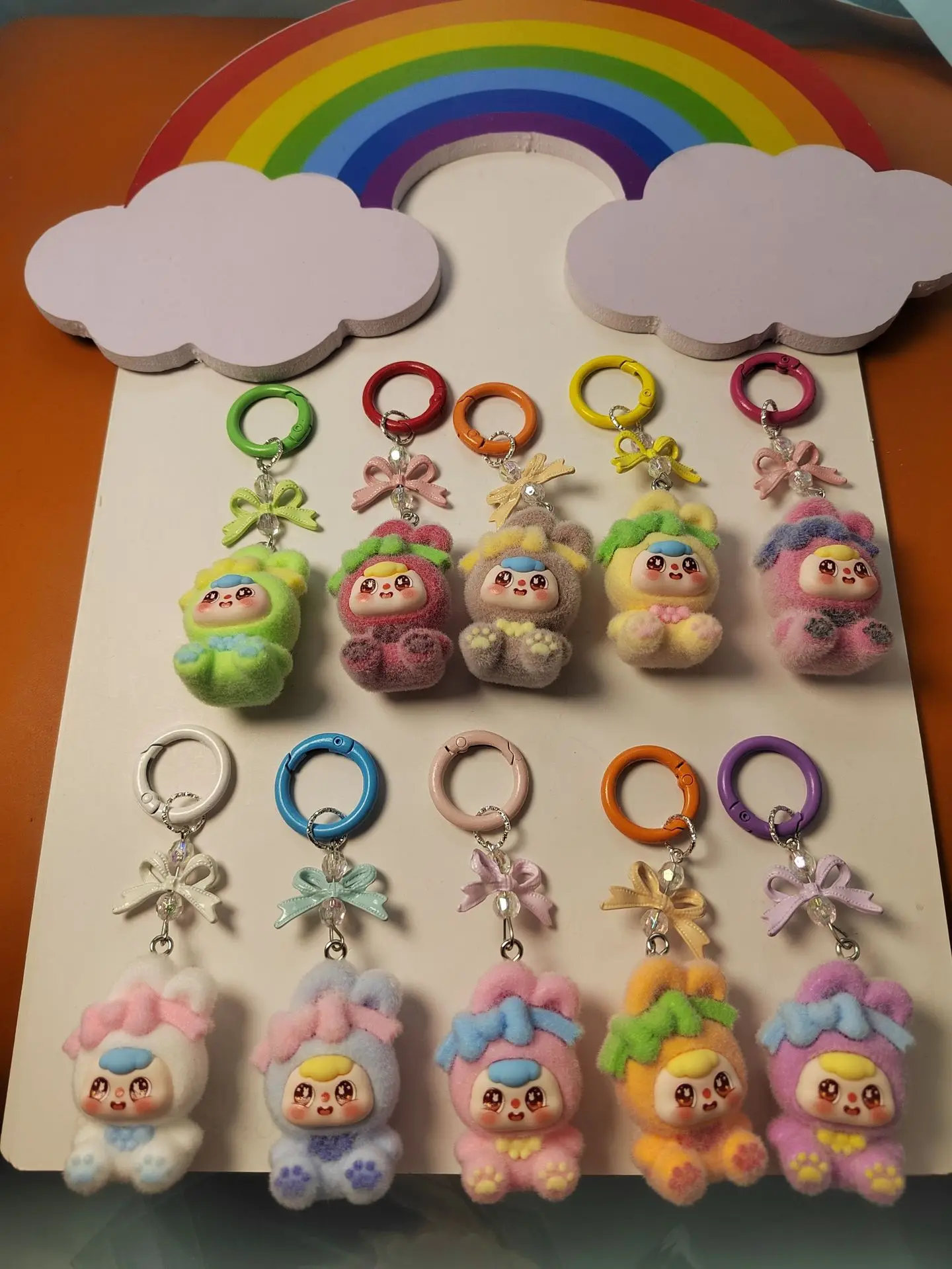 

New cute cat head cartoon plush DIY doll pendant cute trendy decorative item keychain