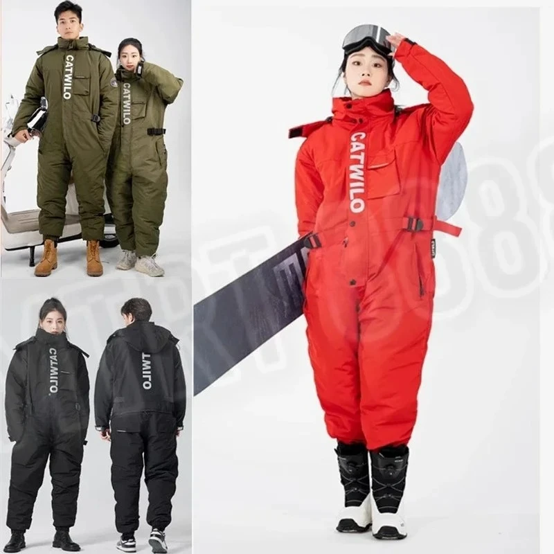 

Winter Electric Motorcycle Riding Jacket Kart Racing Suit Moto Warm and Velvet Thickened Split Legs Riding Suit Fishing Clothe