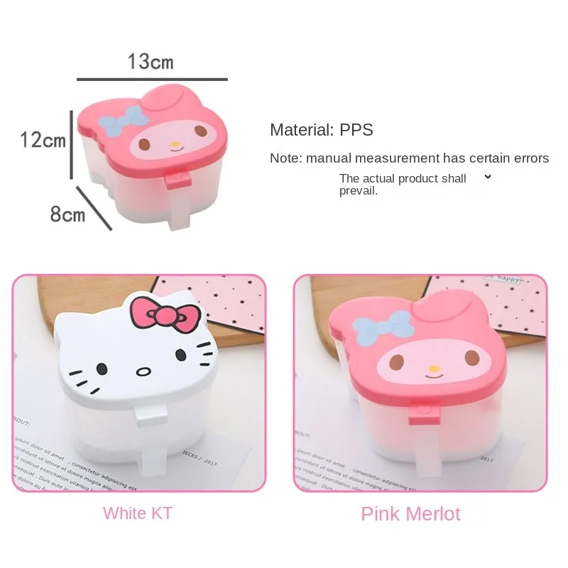 Sanrio Hello Kitty Seasoning Jar Melody Spice Box with Spoon Kitchen Accessories Condiment Container Salt Storage Seasoning Box