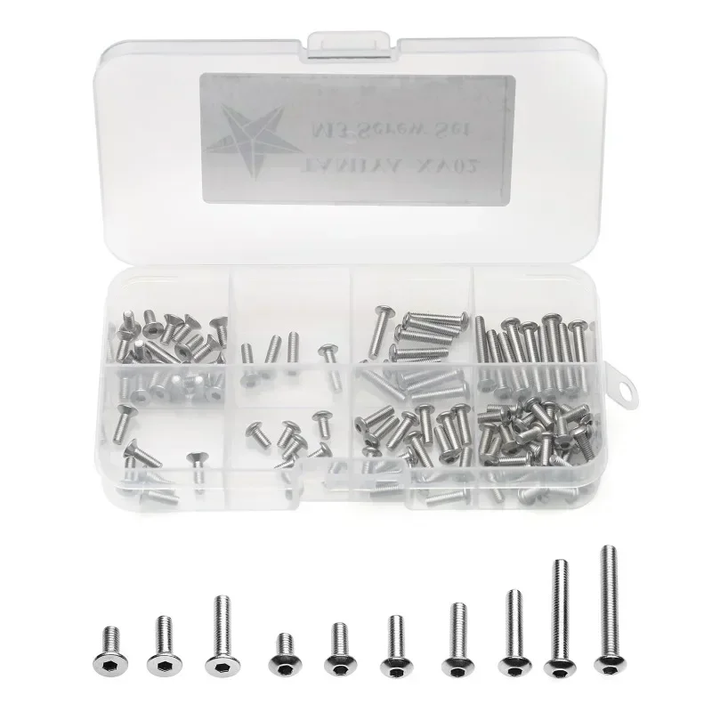 Edelstahl M3 Innensechskantschraube Flachrundkopf für TAMIYA XV-02 1/10 RC Auto