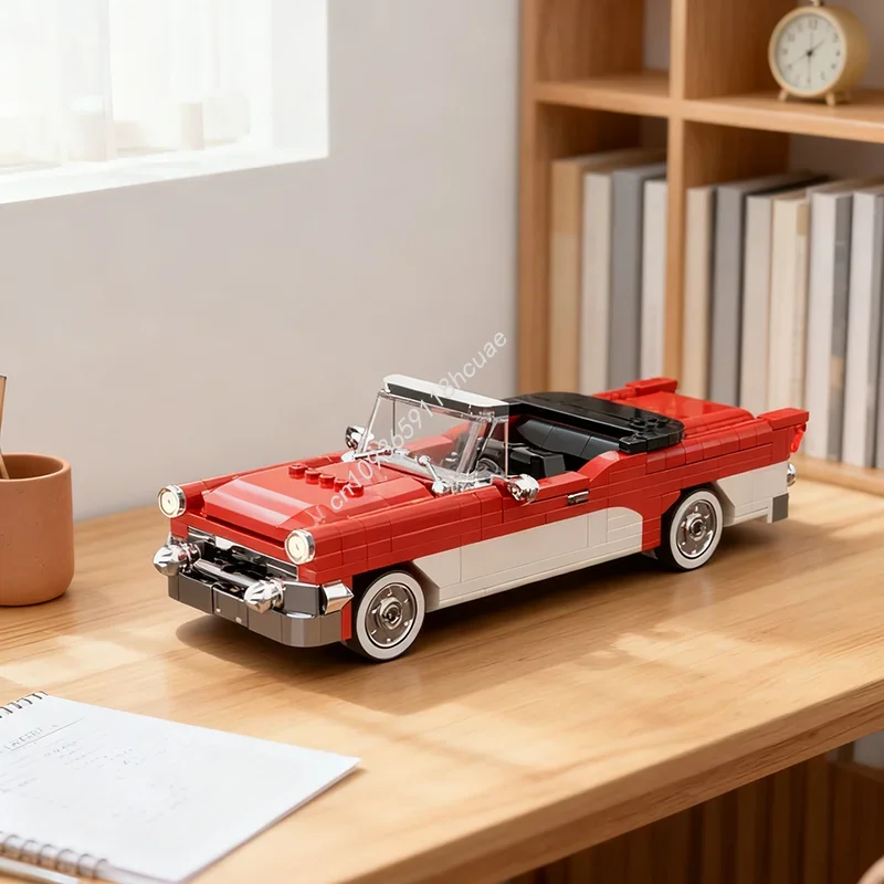 

387 деталей MOC Buick Roadmaster Super Classic: конструктор, модель для сборки, рождественский подарок, творческая игрушка DIY, кирпичики для дня рождения