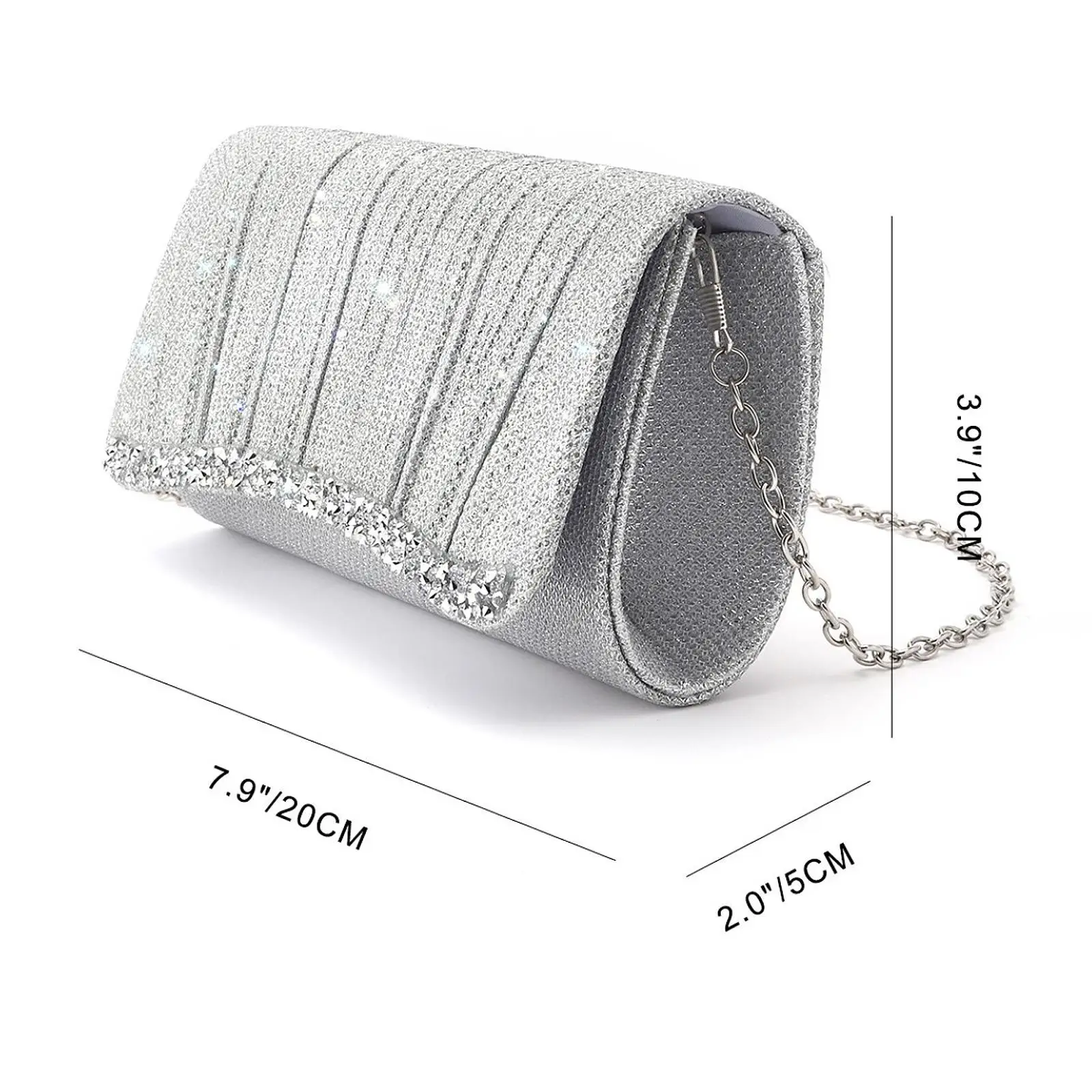 حقيبة يد للسيدات بمقبض لامع وحقيبة كروس خفيفة الوزن مزخرفة