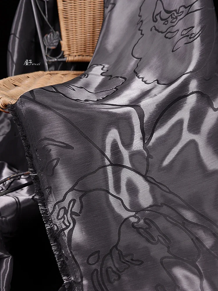 

Crystal Satin Fabric Windbreaker Dress Fashion Designer for Apparel Sewing By The Meter Diy Material Wholesale Cloth