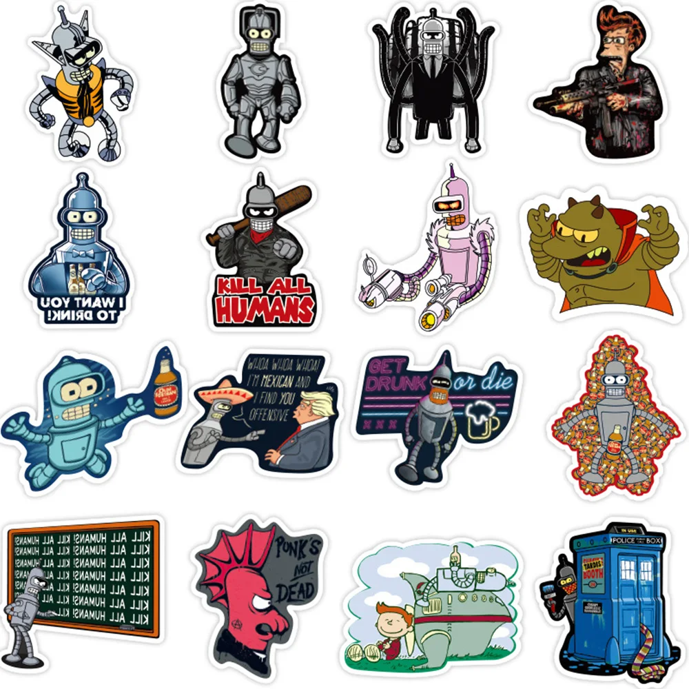 10/30/50pcs Dessin Animé Futurama Autocollants L\'ipio Mars! Décalcomanies Graffiti, étui de téléphone, ordinateur portable, étanche, amusant, jouets