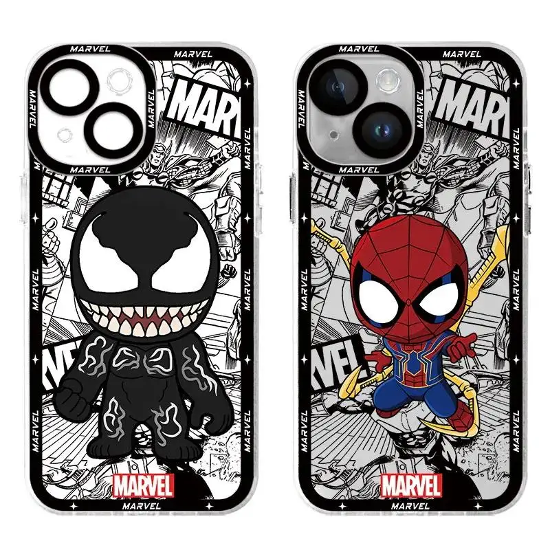 Cartoon Marvel Groot Spider-man Case For VIVO Y28 V30E Y36 Y100 Y17S Y15S V23 V25 V27 Pro Cover Silicone Capa Soft Clear