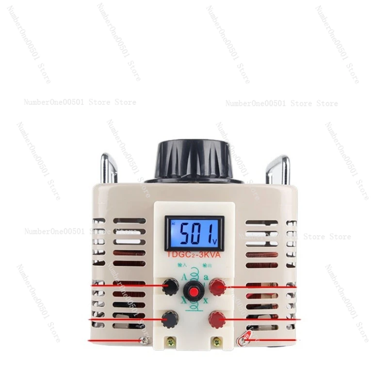 เครื่องควบคุมแรงดันไฟฟ้าเฟสเดียว 220V รุ่น TDGC2 กำลังไฟ 3KW แหล่งจ่ายไฟ AC ปรับแรงดันได้ 0-500V