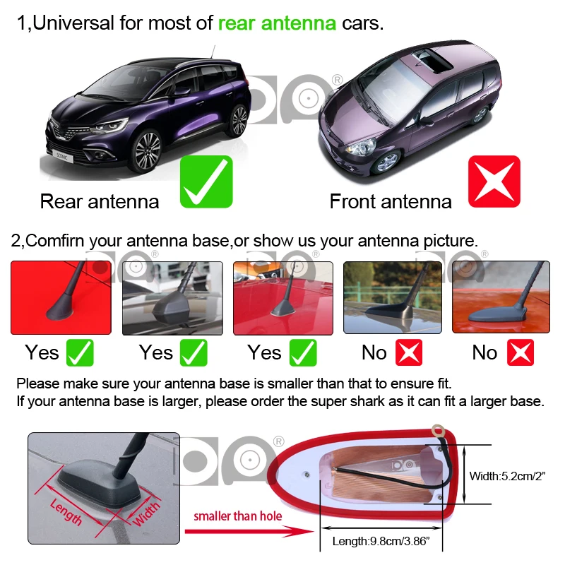 Universelle wasserdichte Haifischflossenantenne, spezielle Auto-Autoradio-Antennen, stärkeres Signal, Klavierlack für Seat Leon – Detail 1