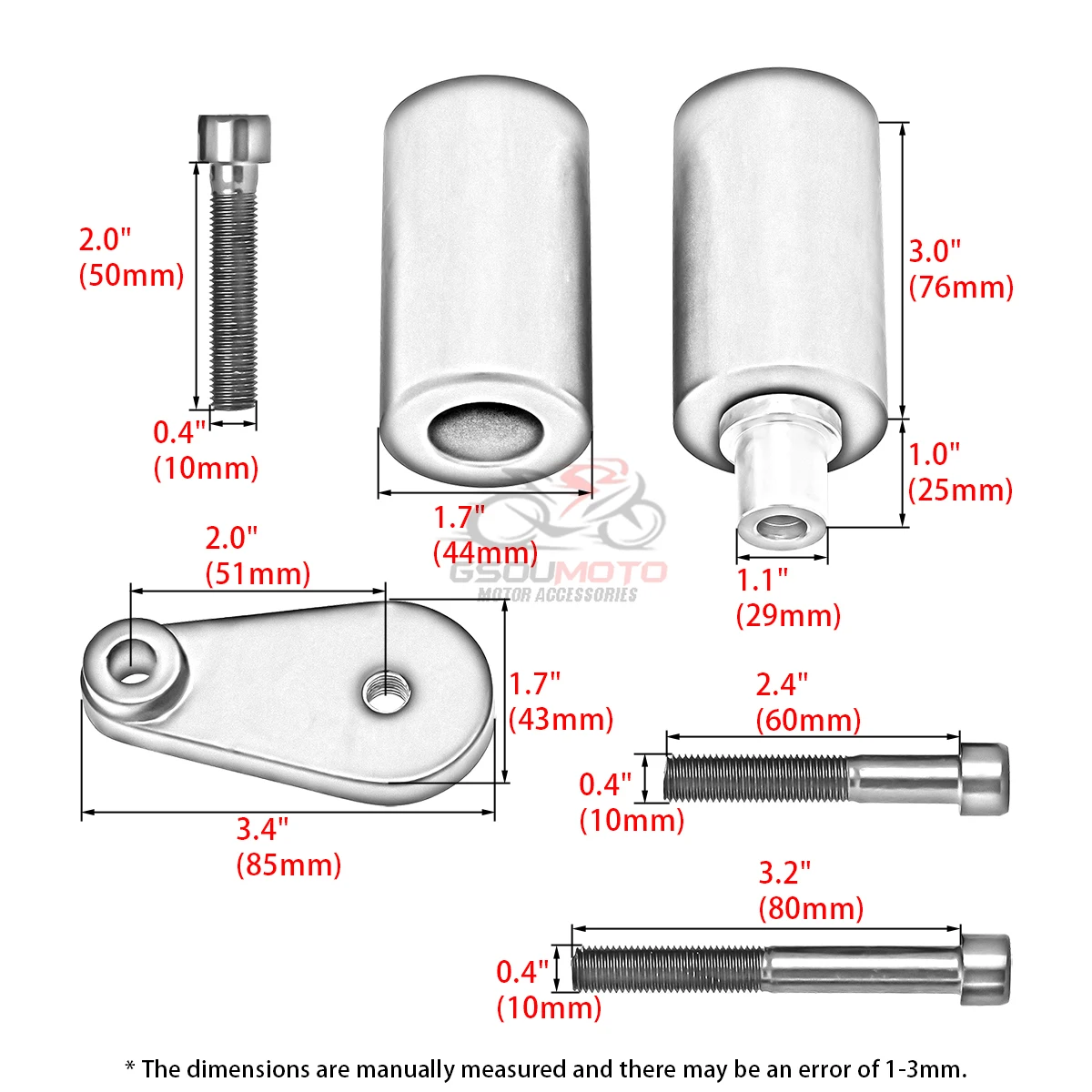 New Motorcycle Accessories Frame Sliders Crash Falling Protection For Yamaha YZF-R6 YZFR6 2003-2005 YZF-R6S YZFR6S 2006-2008