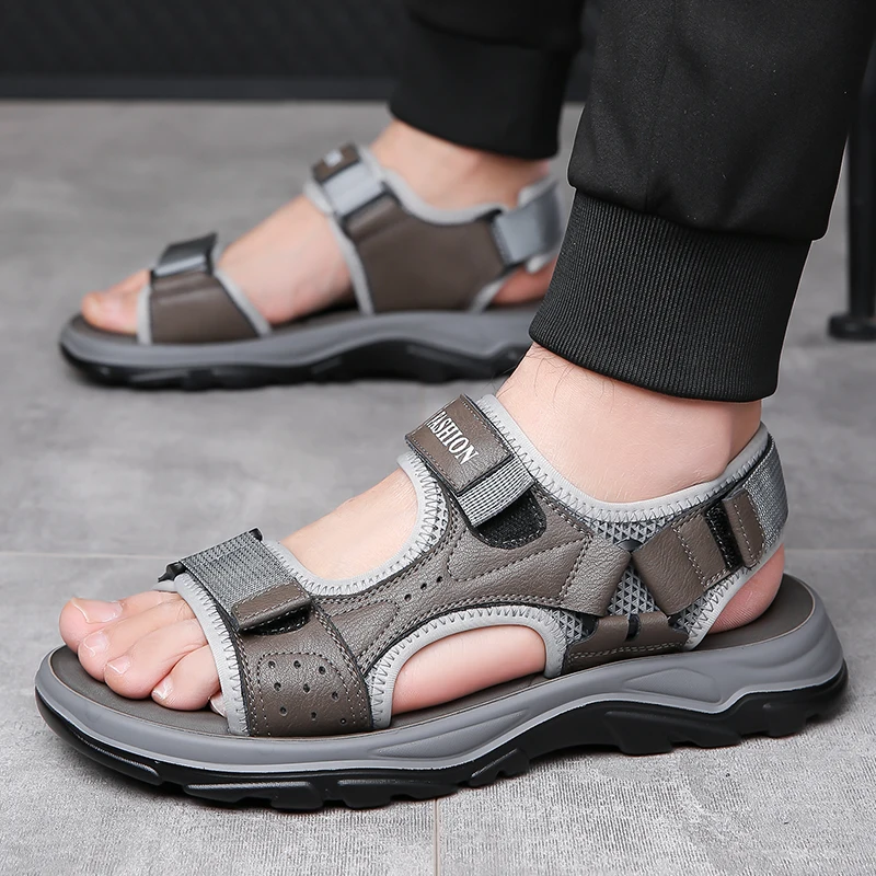 

men sandals outdoor fashion Trendy Style Men Casual Sports fashion Slippers sewing Breathable Open-Toe Sandals men footwear