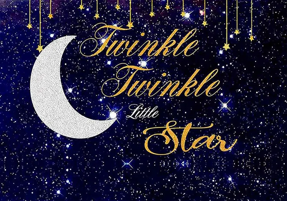 

JOHNSON Twinkle Little Star Sky Moon and Stars baby shower backdrop background