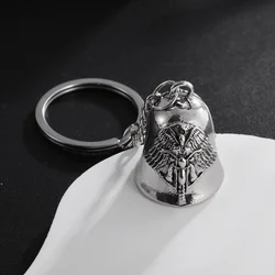 Stylish Guardian Angel Wings Motorcycle Bell Keychain Men's Biker Exorcist Jewelry Accessory