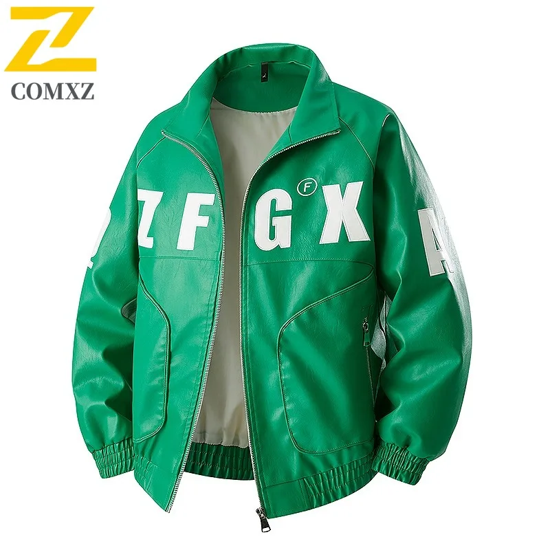 

COMXZ Minimalist Coat Loose Trendy Multi-Pocket Work Streetwear Windbreaker Jacket Wear Resistant Leather Jackets Men's Clothing