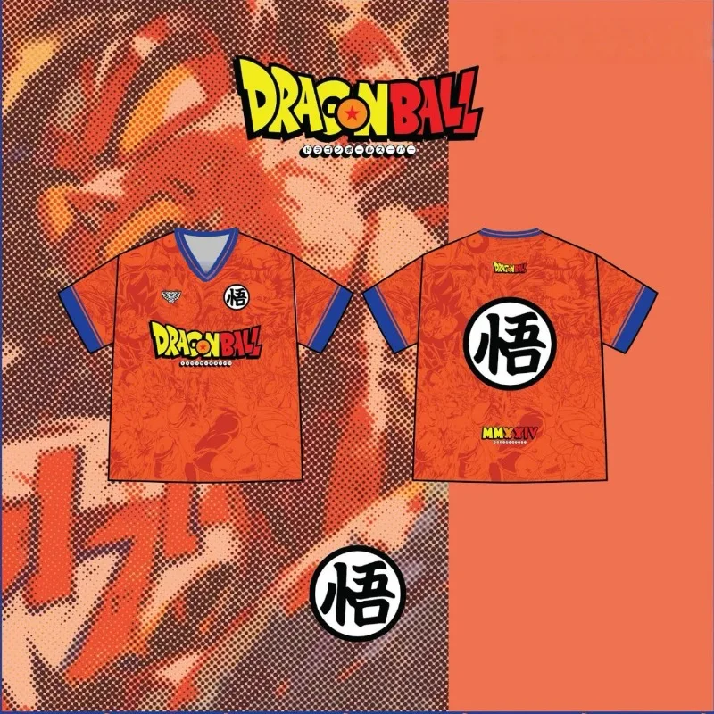 

2026 Summer Dragon Ball Retro V-Neck 3D Printed T-Shirt for Men Casual Oversized Unisex&Kids Tee with"Go"Kanji Character Graphic