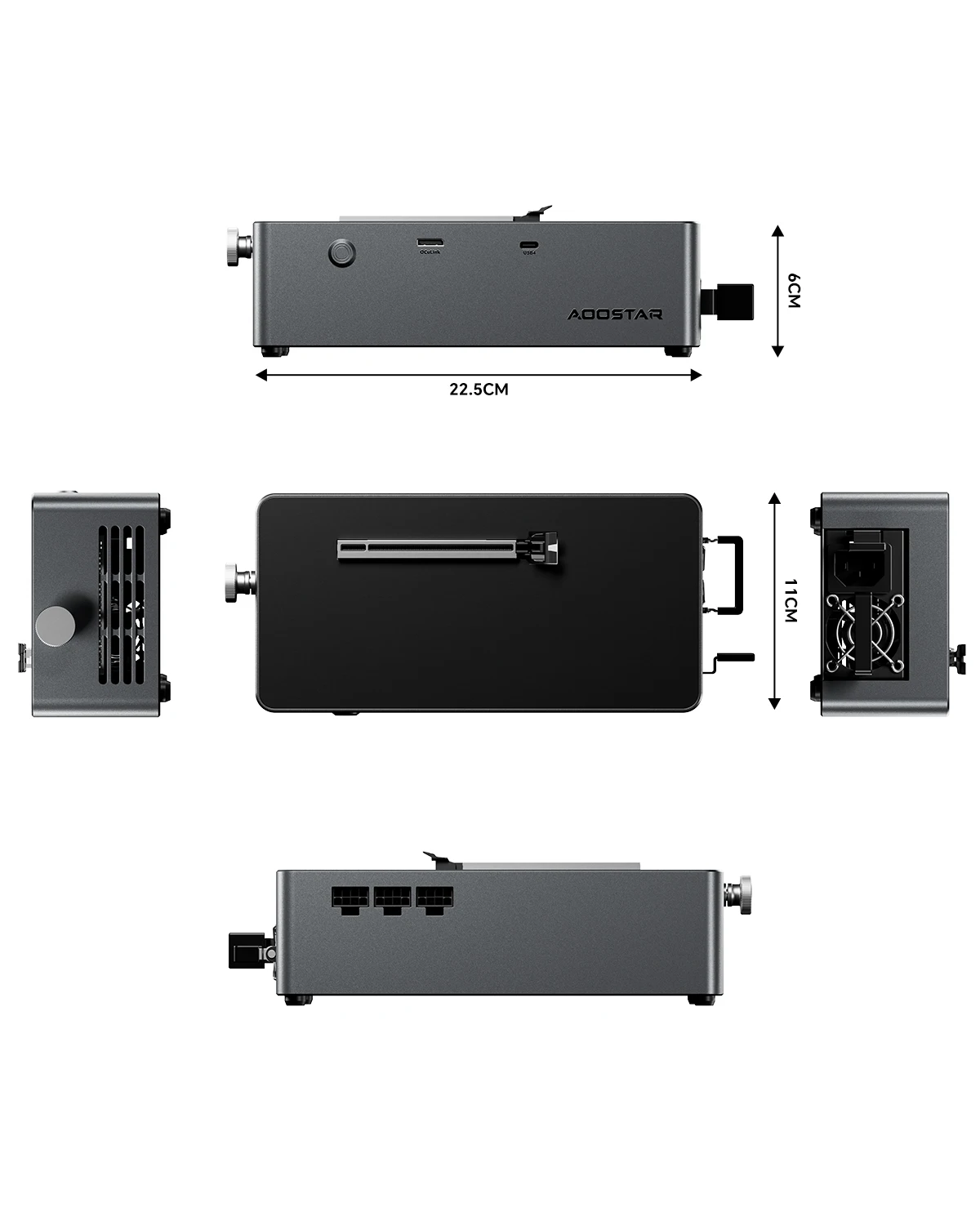 Новейшая док-станция AOOSTAR AG02S EGPU на 2025 год с портом OCulink/USB4, встроенным блоком питания Huntkey мощностью 800 Вт, поддерживает горячую смену интерфейса TGX.