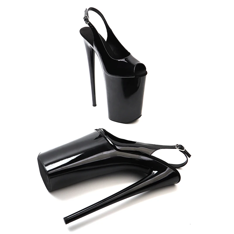 Leecabe  26CM/10inches patent  upper exotic High Heel platform party sandals stripper heel Pole Dance shoes