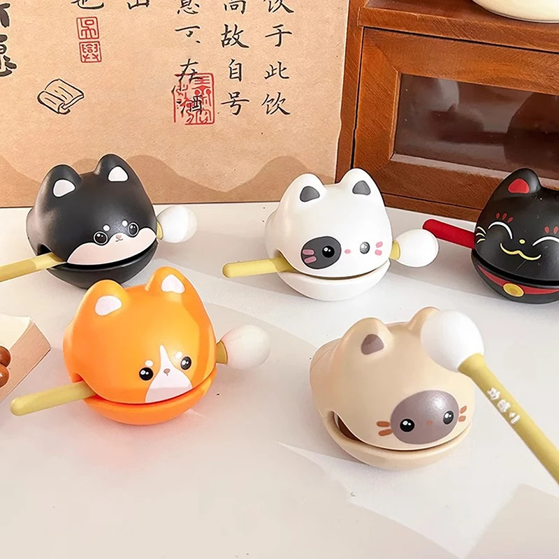 Tambour en bois en forme de poisson, instrument de percussion, figurine animale, jouet, ornement de bureau, chat porte-bonheur en plastique, instrument de musique pour la tranquillité d'esprit