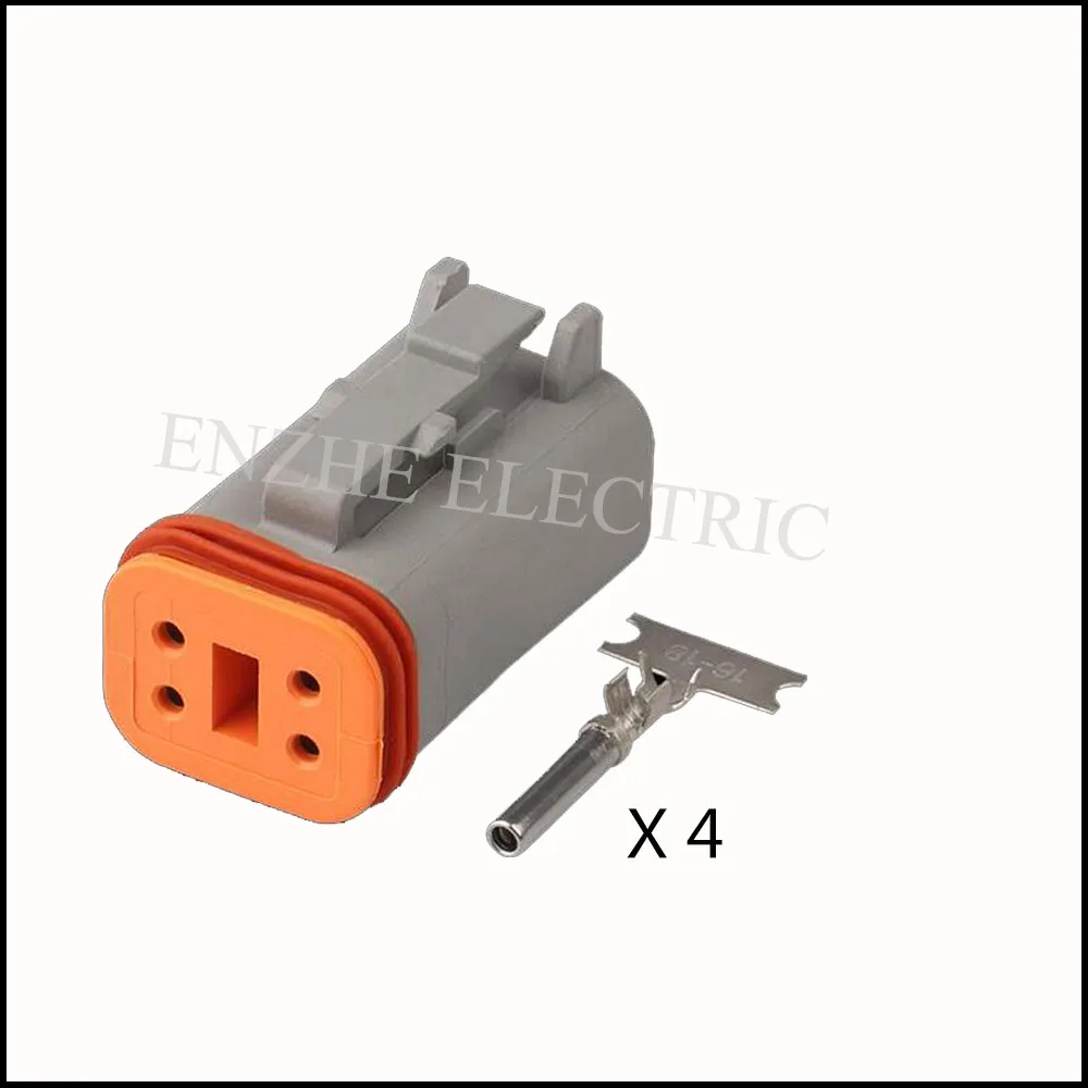 Imagem -03 - Cabo de Conector Impermeável Automático Plugue Automotivo Soquete Masculino Família Inclui Selo Terminal Pinos Dt044p Dt06-4s 100set