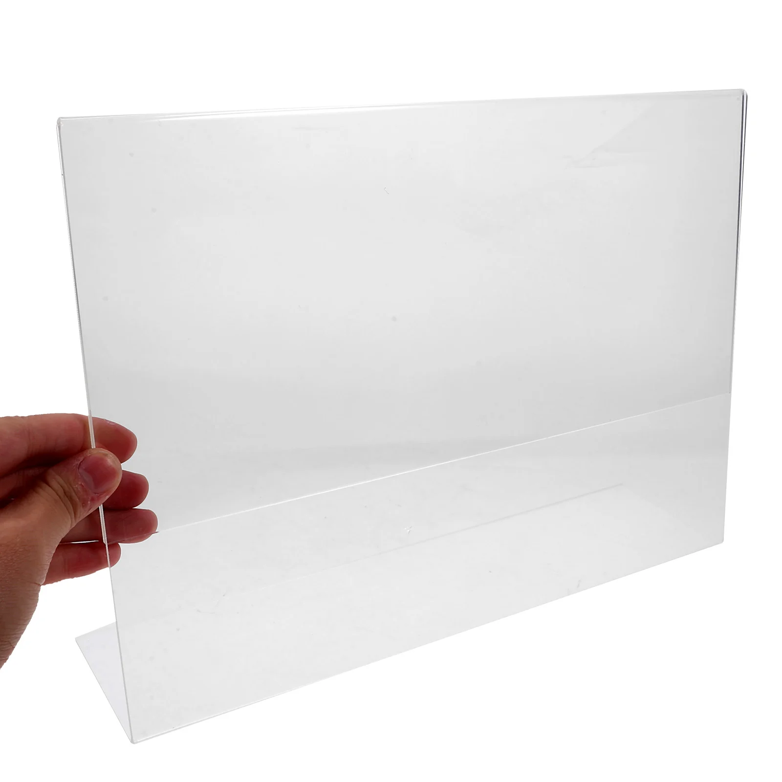 Table Card Holder Acrylic Display Stands Sign with Base Menu Label Paper Poster for