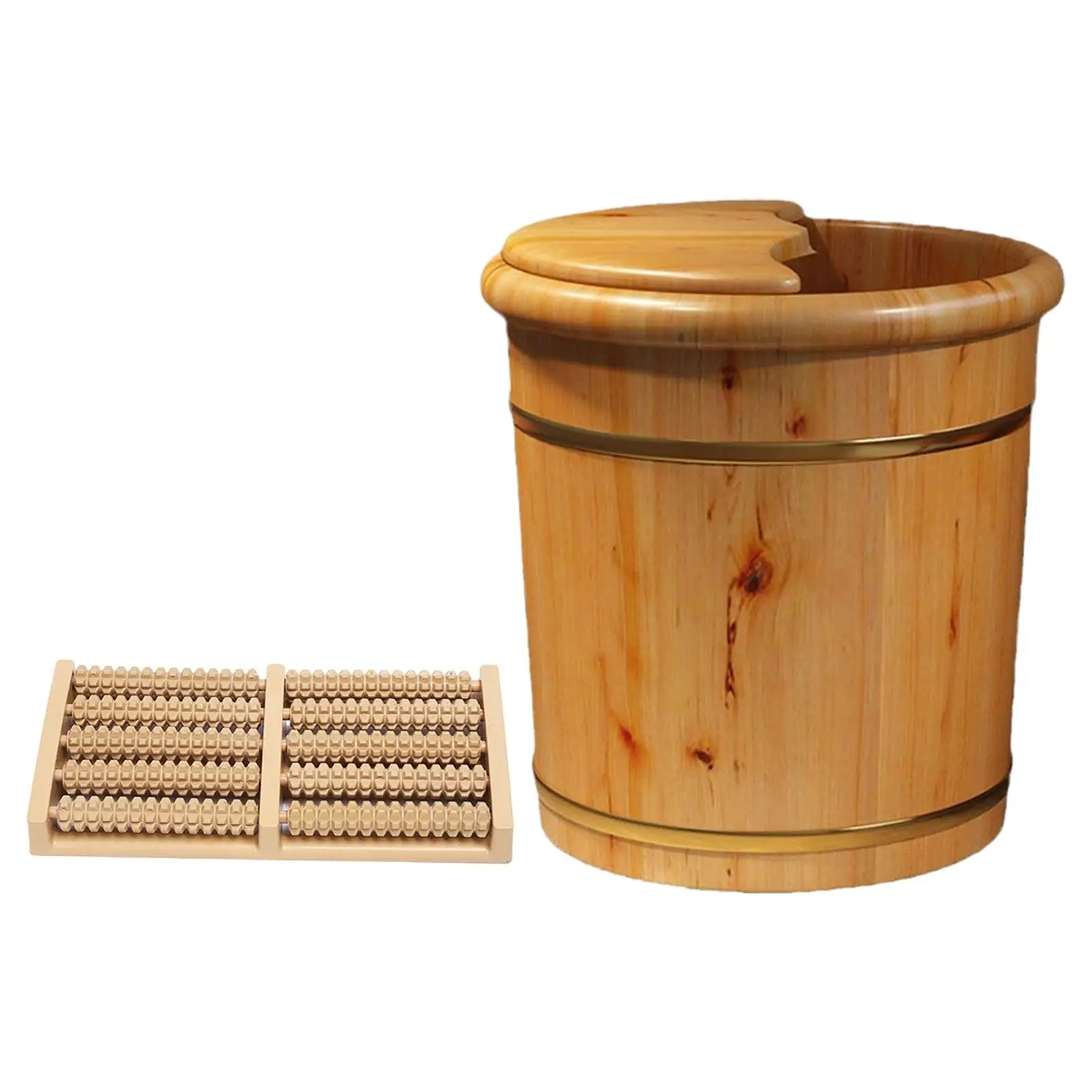 Wood Foot Bath Laundry Tub Foot Washbasin Foot Soaking Bath Basin Washing Bowl Bucket for Travel Bathroom Sauna Home Use Outdoor