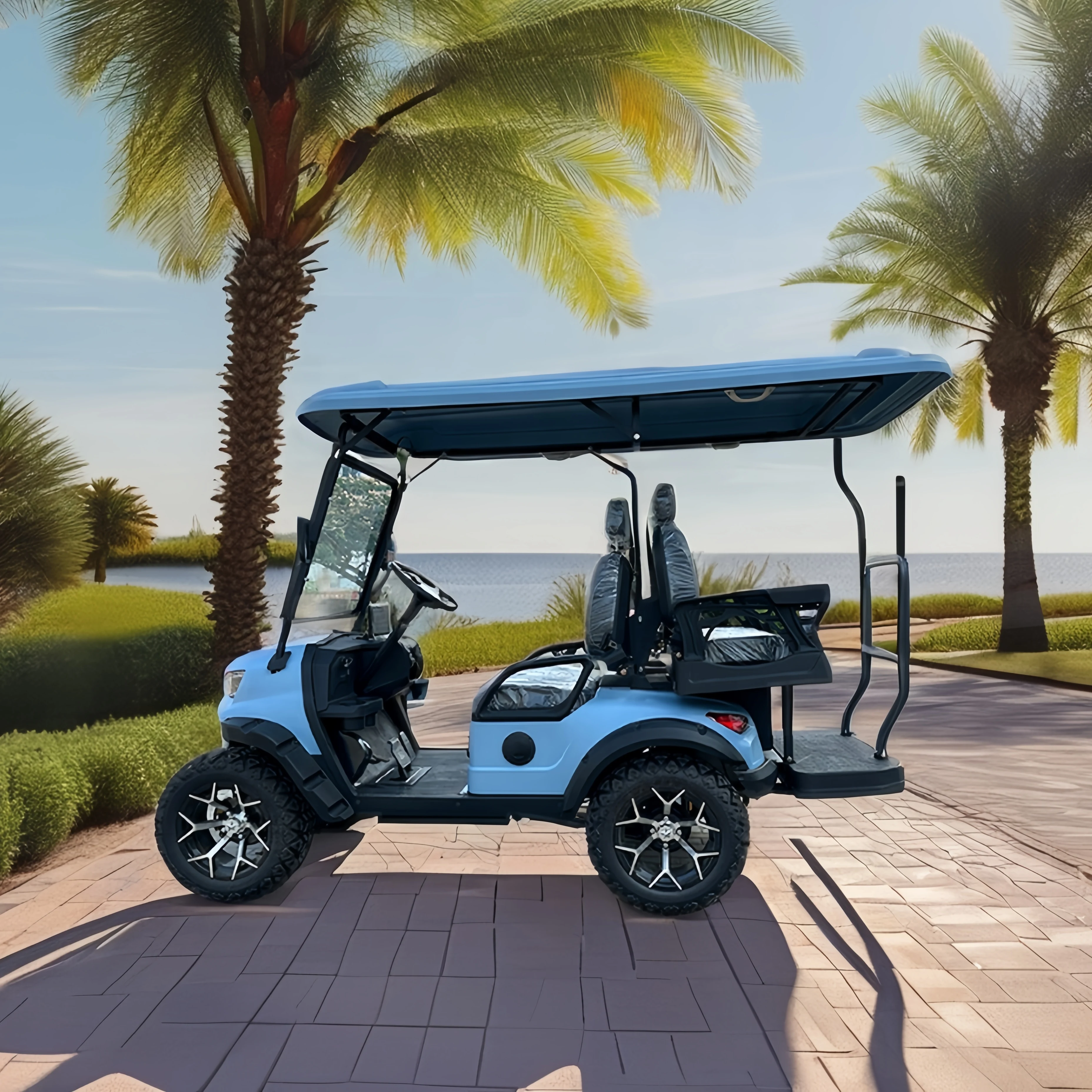 وافق CE 72 فولت التيار المتناوب نظام بطارية ليثيوم الصين 2 مقاعد الكهربائية فائدة جولف عربات التي تجرها الدواب سيارة توليد الطاقة الشمسية #6