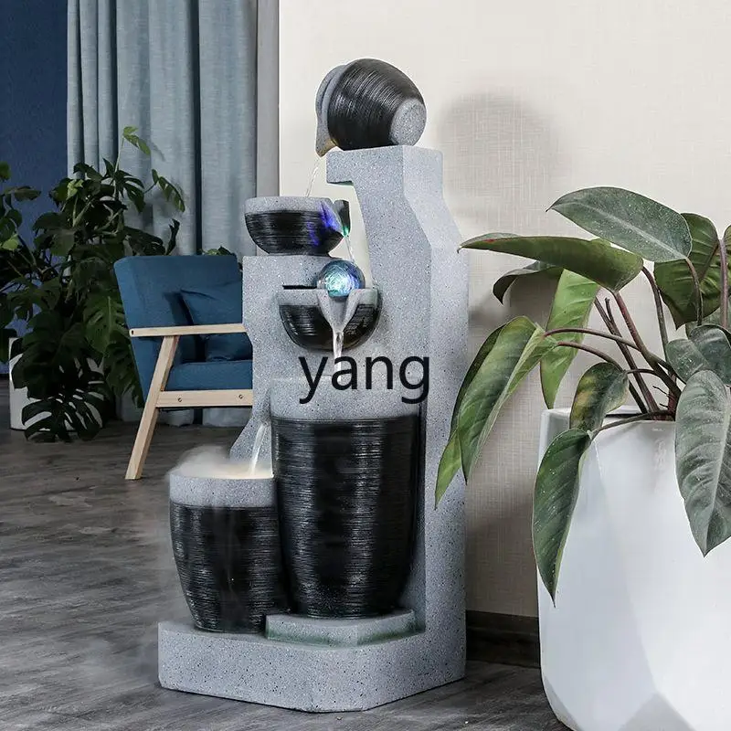 Yjq Fortune Decoration Living Room Office Simple Modern Circulation Water Fountain Waterscape Fish Tank Decorations