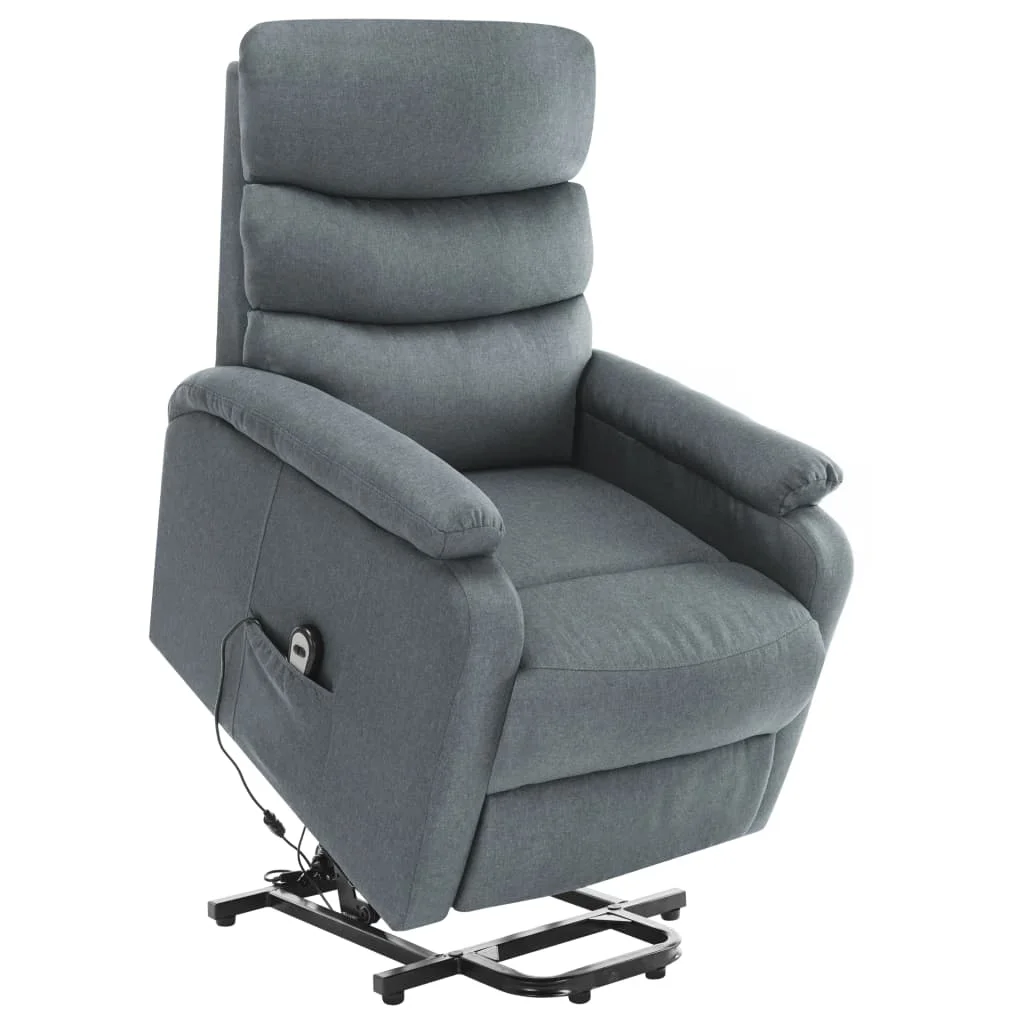 Stand-up Massage Recliner Light Gray Fabric Recreational chair